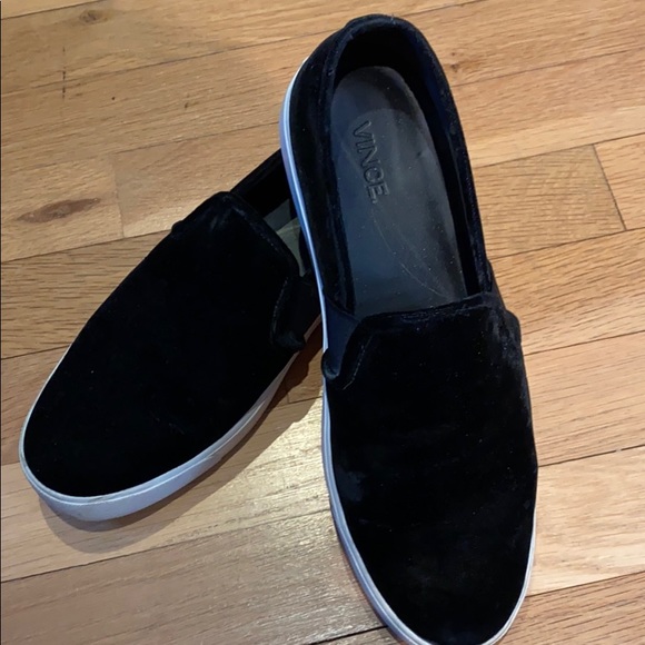 Vince Shoes - Vince black velvet sneaker